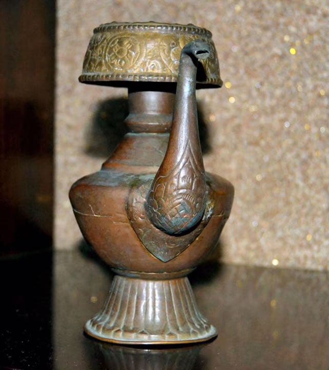 古銅 銅製 贲巴壷 紫銅嵌金 清時代