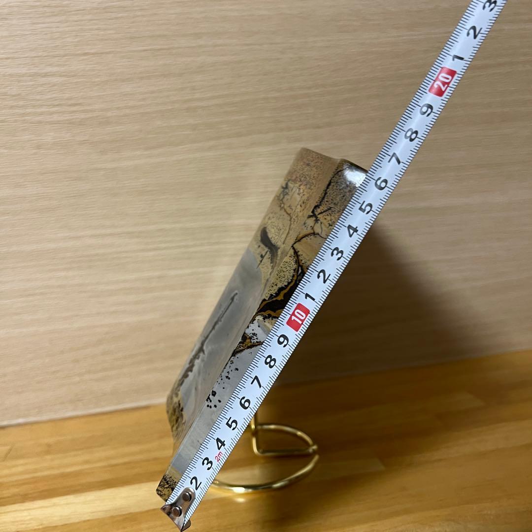 ⬛︎【１点もの】ピクチャージャスパー　天然石　ブックスタイル　自然風景模様　台座付