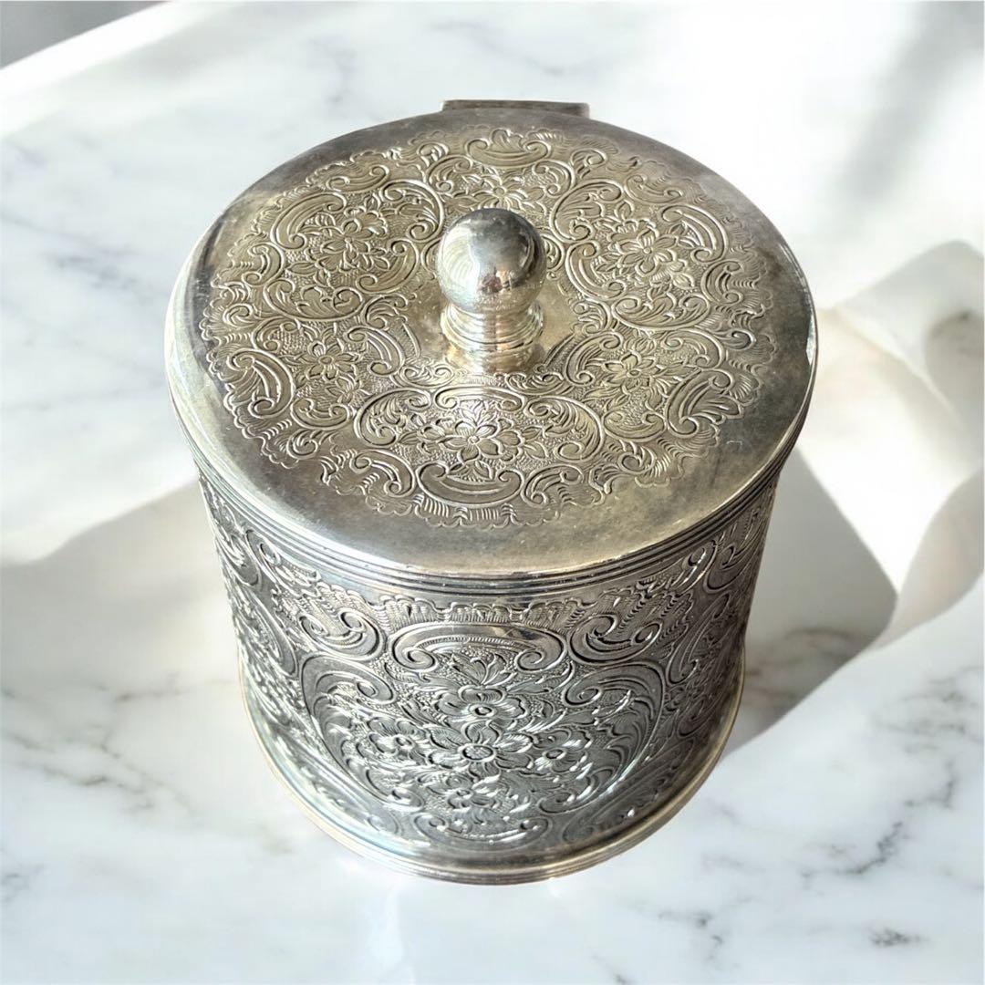 英国 Barker Ellis アンティーク ティーキャディ シルバープレート