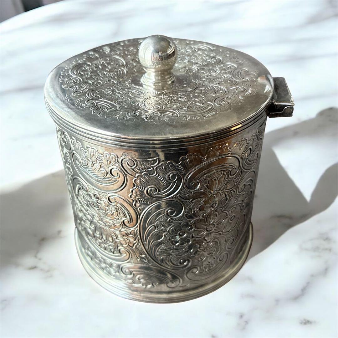 英国 Barker Ellis アンティーク ティーキャディ シルバープレート