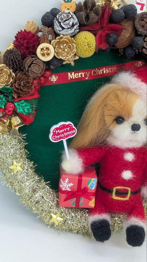 ♡すもも♡様リクエスト シーズー 11月作品 クリスマスリース