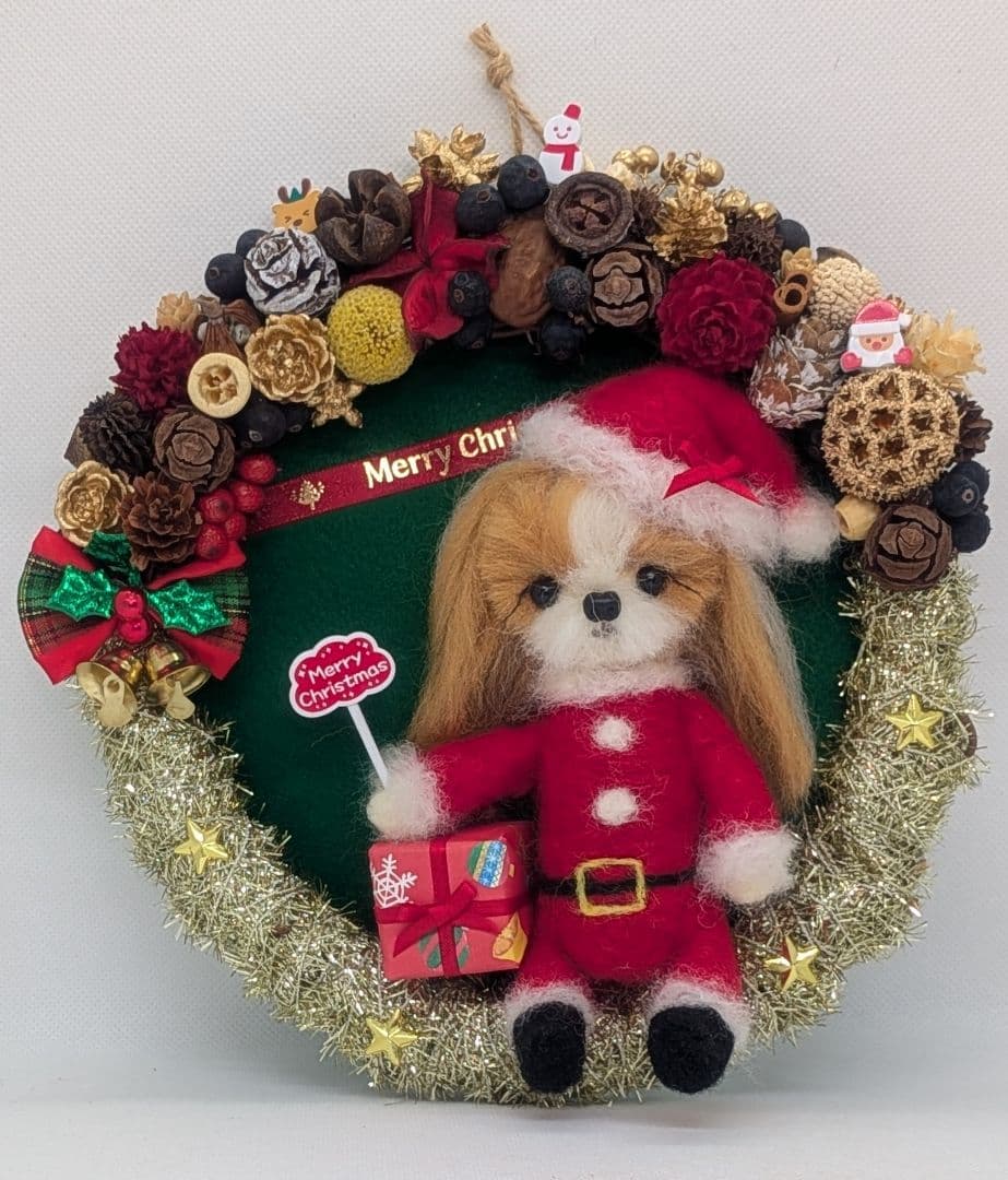 ♡すもも♡様リクエスト シーズー 11月作品 クリスマスリース