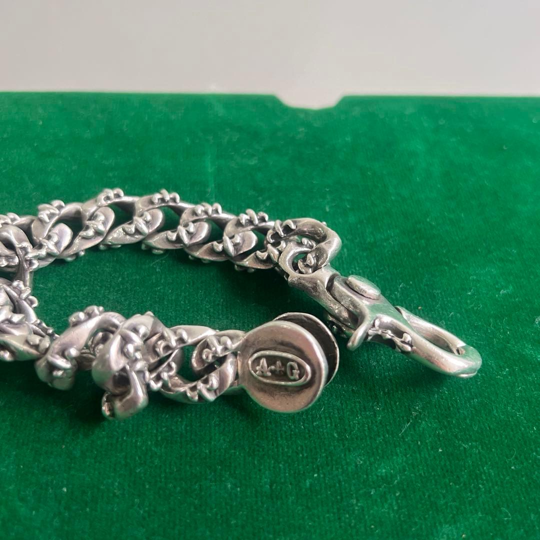 A&G ルビー　クロス フレア ファンシー チェーン ブレスレット　シルバー