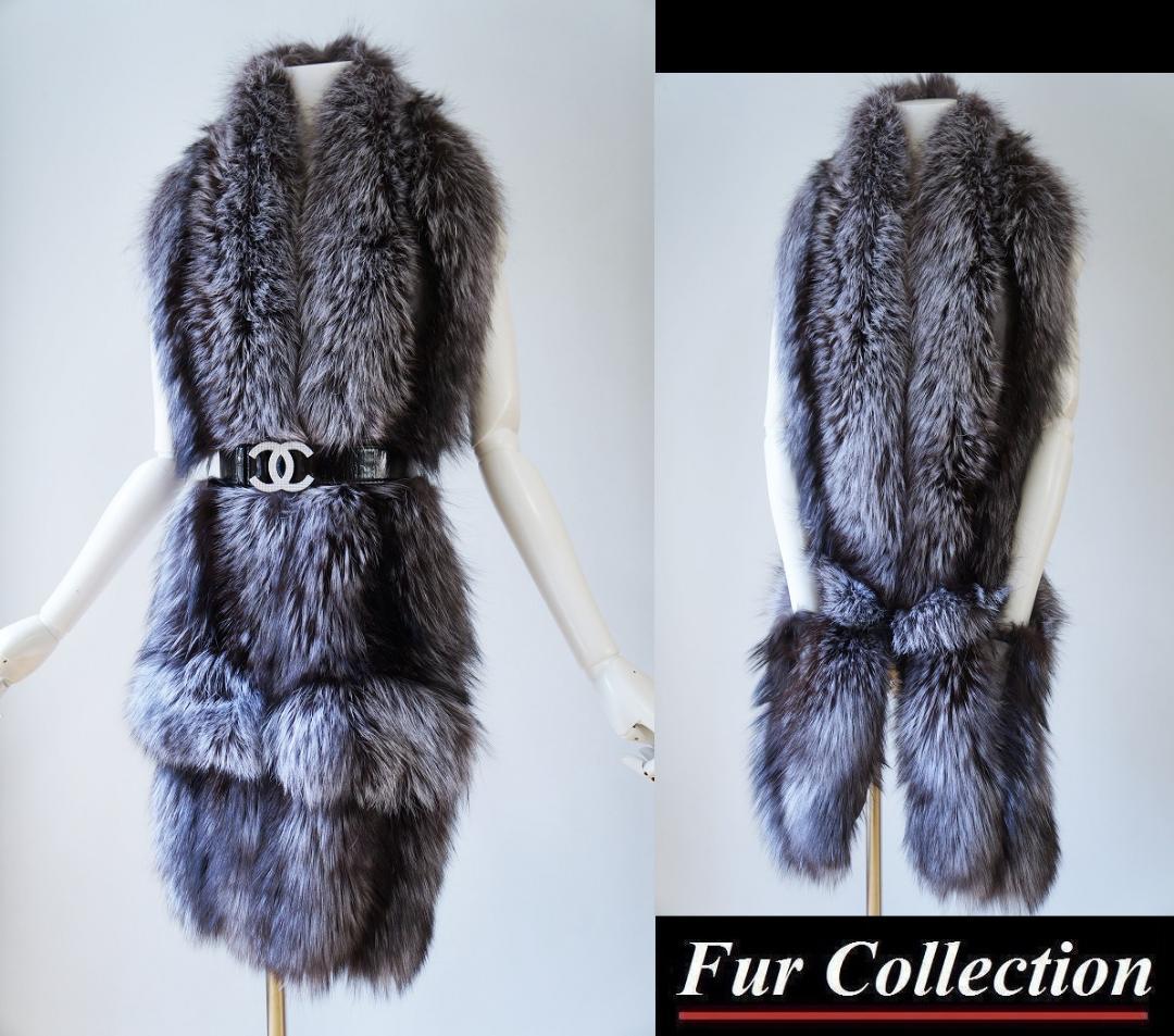 街中で風を切って歩きたい☆フォックスファーストール新品毛皮ショールロングマフラー