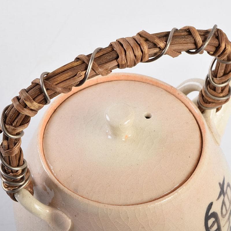 煎茶道具　京焼　河合瑞豊作　聴松茶注　土瓶　共箱　V　R9224