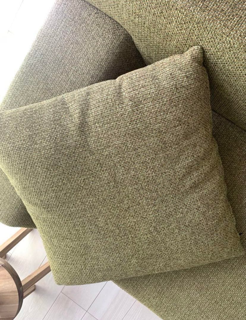 年末セール中‼️FLANNEL オットマン、クッション　グリーン（※ソファ別売り）