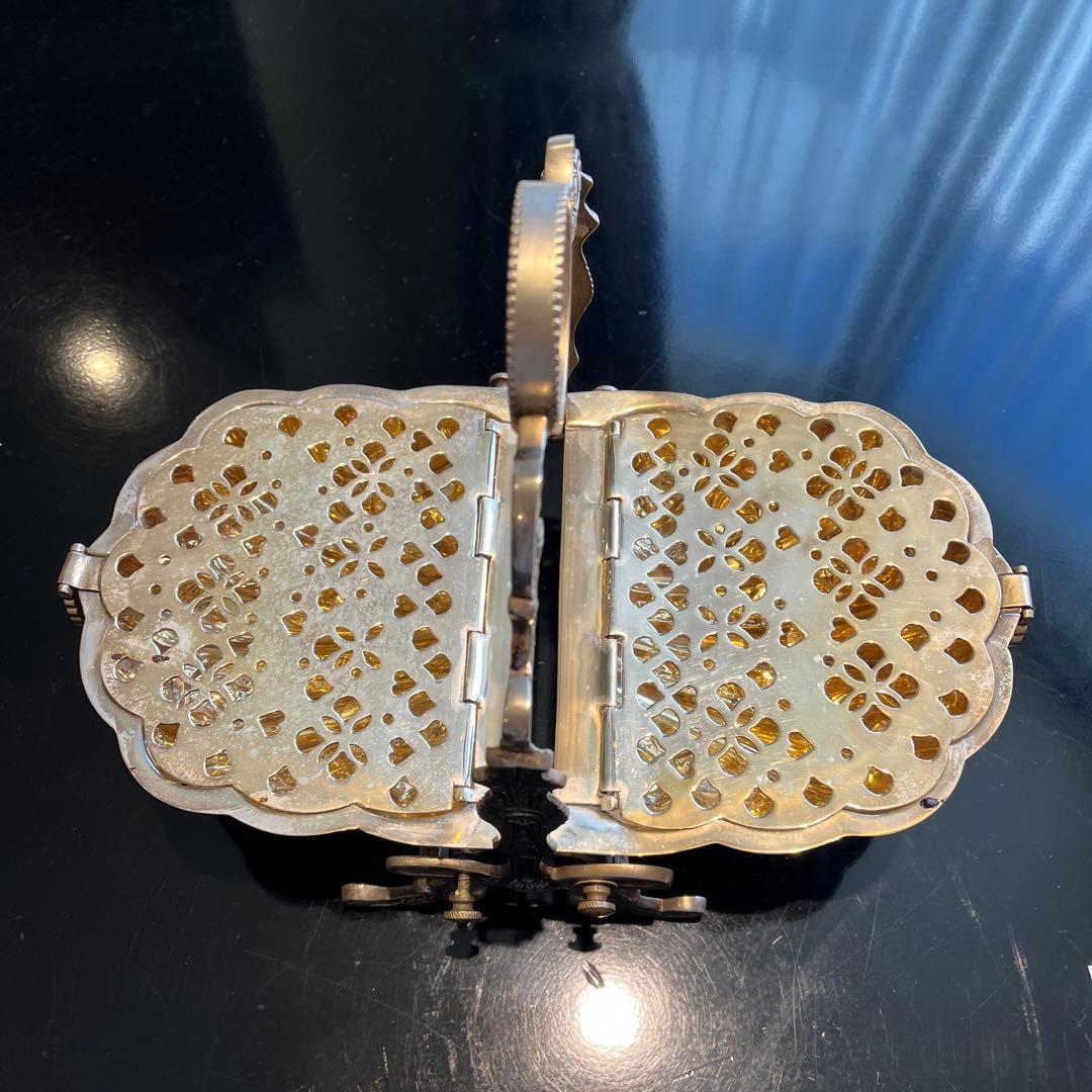 アンティーク　銀製　クッキー入れ