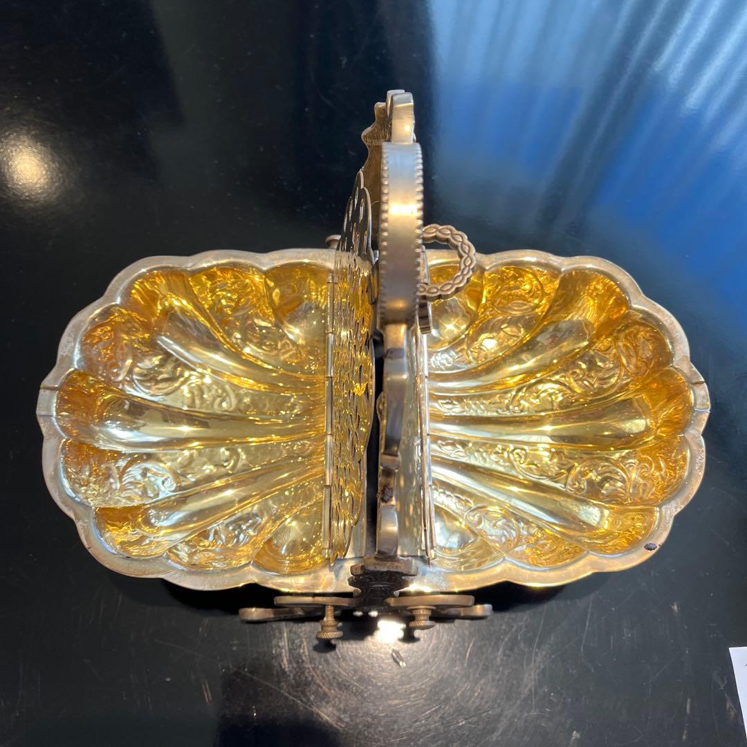 アンティーク　銀製　クッキー入れ