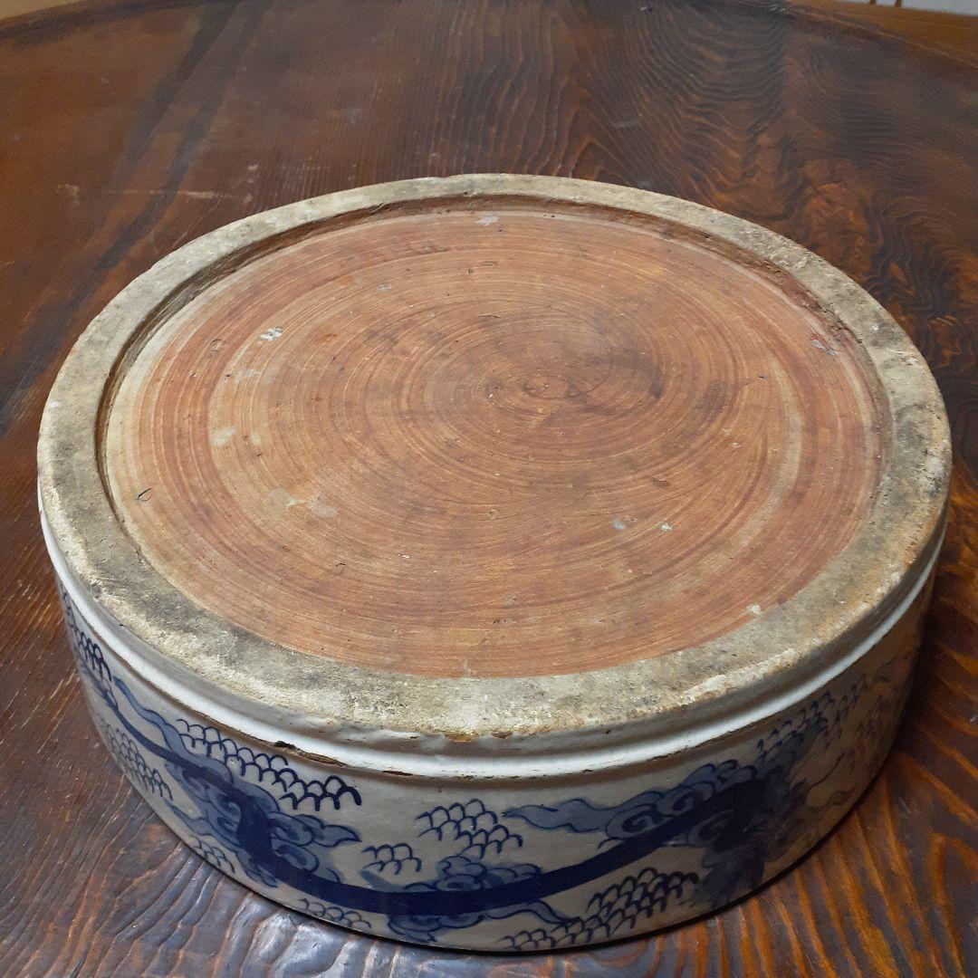 古染付雲龍図面盆