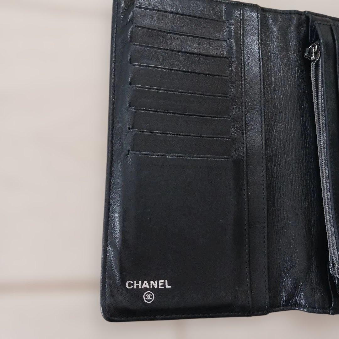 CHANEL　マトラッセ　カメリア 長財布