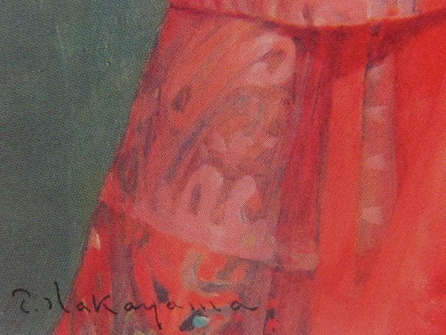 中山忠彦、紅衣、希少な画集より、新品高級額・額装付、状態良好