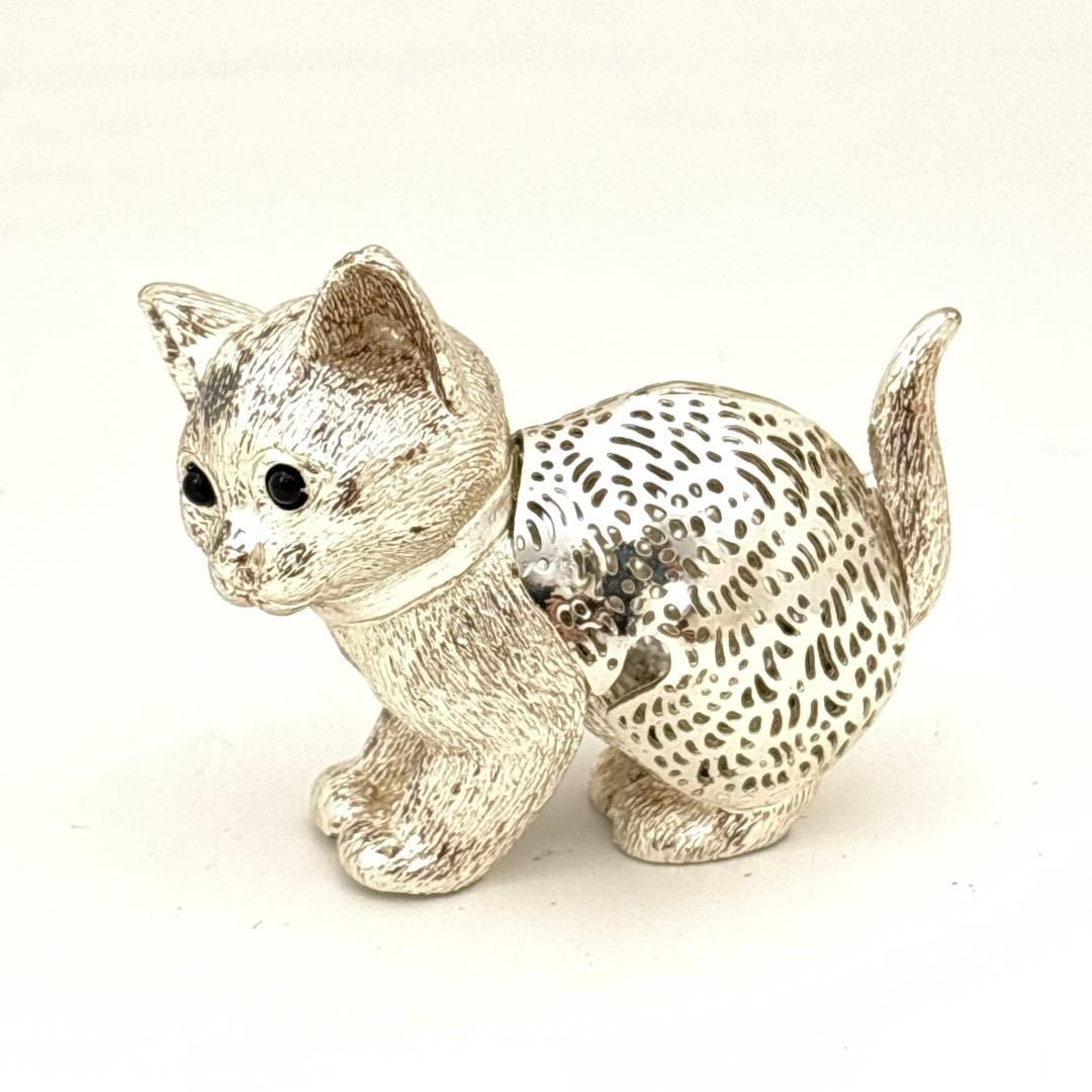 美品 クリストフル 置物 猫 ネコ リュミエール コレクション