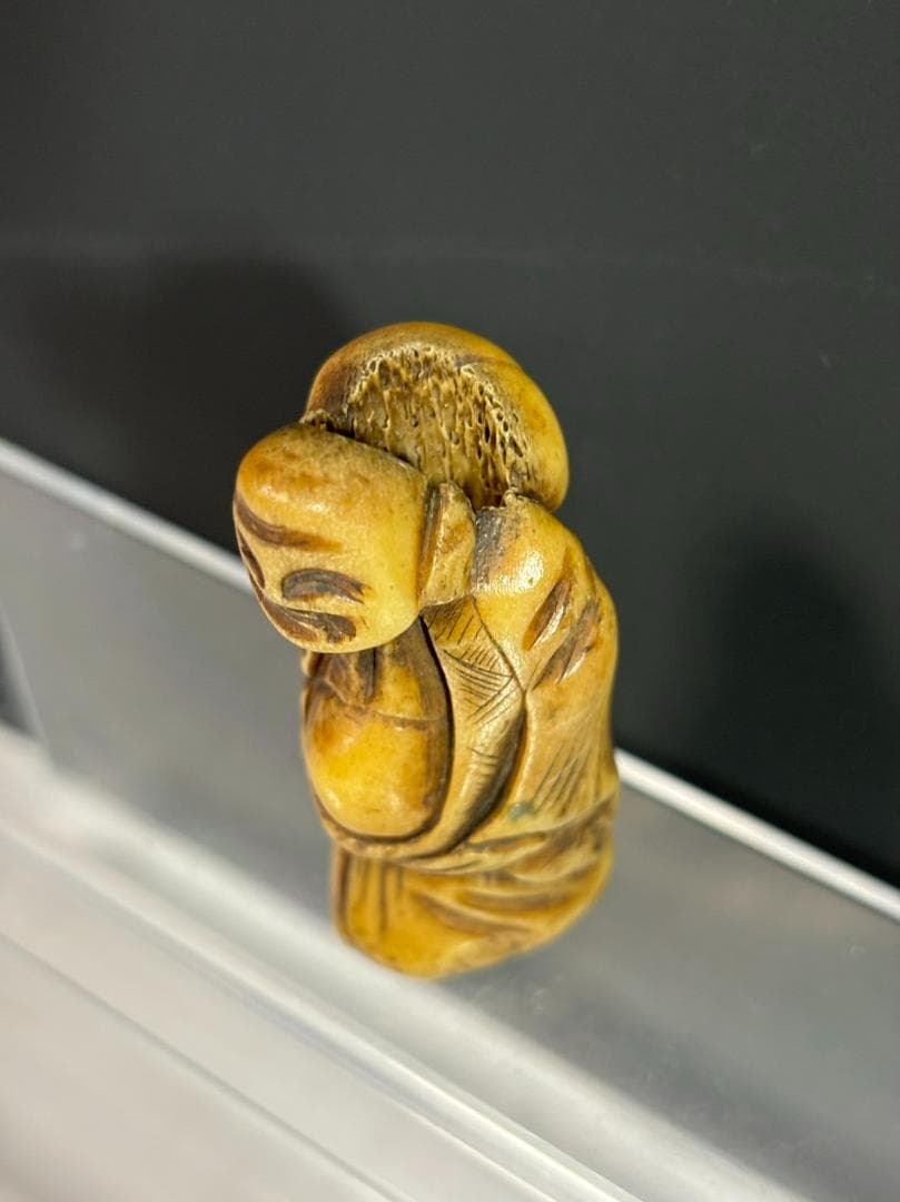 布袋　根付け　アンティーク