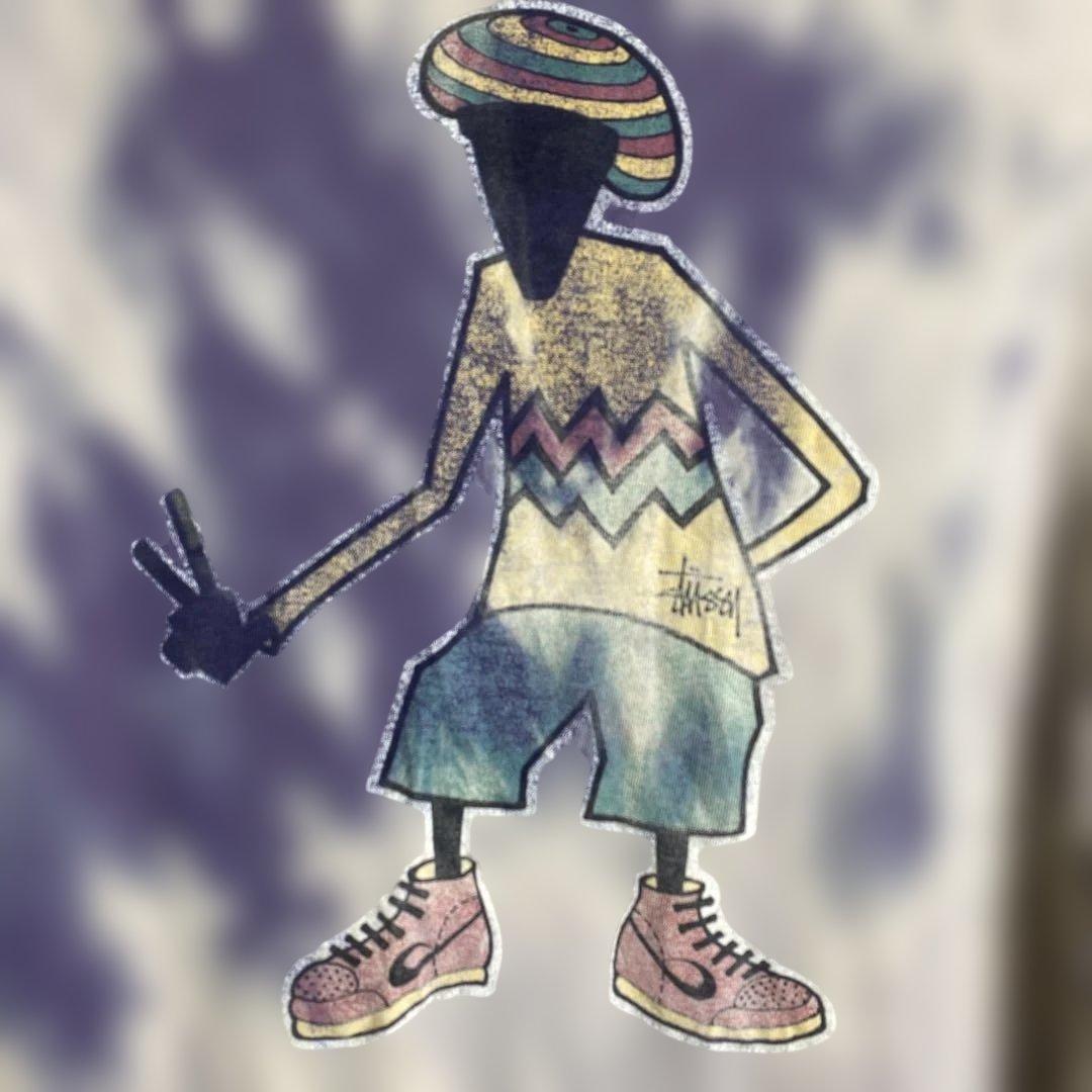 old stussy ラスタマン 黒タグ USA製　XL