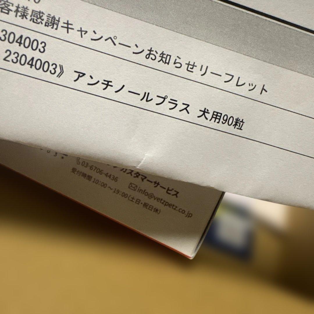 本日12月７日配送分アンチノール＋90粒