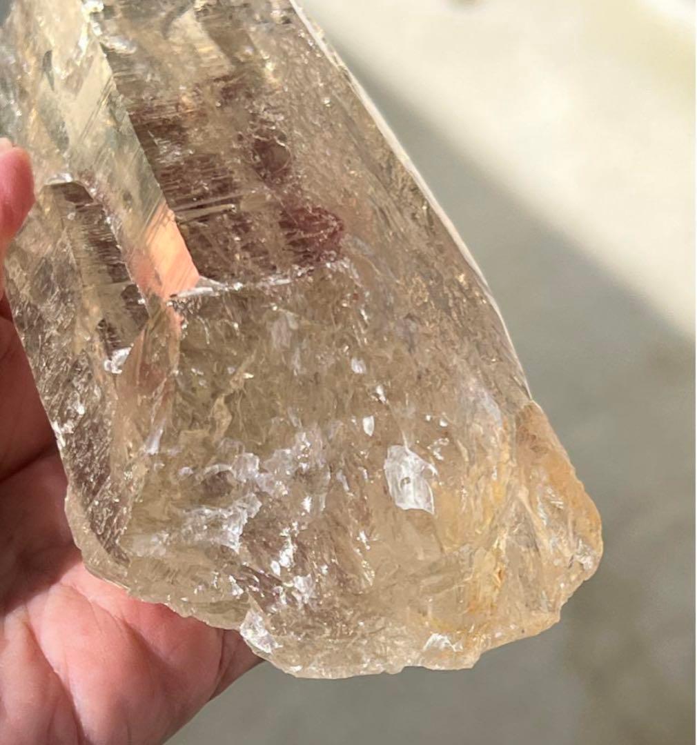 【希少】天然非加熱 シトリン カテドラル原石 555g 高透明　単結晶　黄水晶