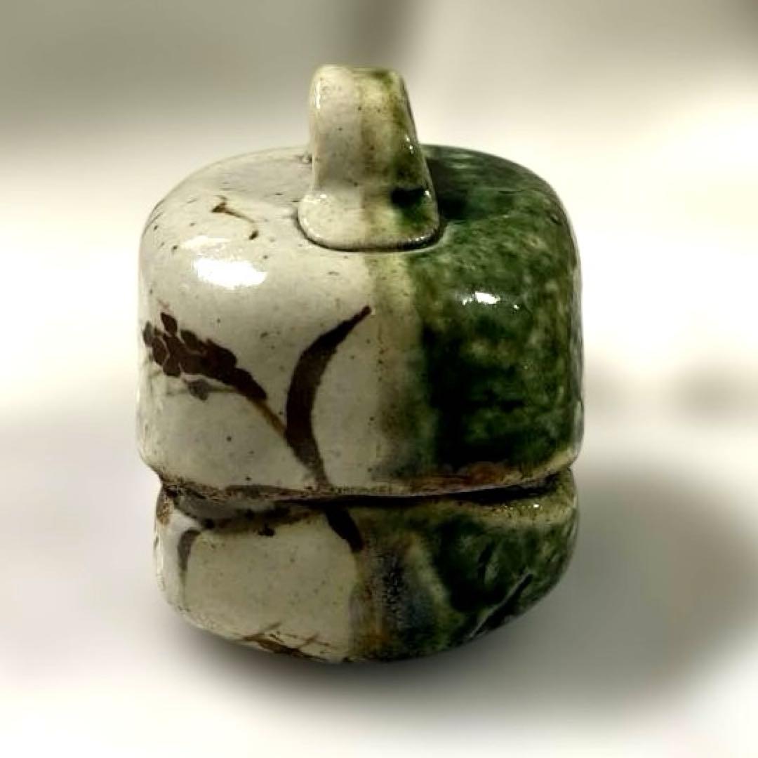 J-41 香合　織部焼　茶道具　アンティーク　インテリア　雑貨　美術品　工芸品