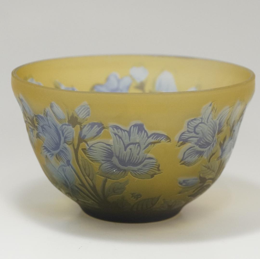 【証明書】　エミールガレ 茶器　ボンボニエール　カメオ彫り　被せガラス