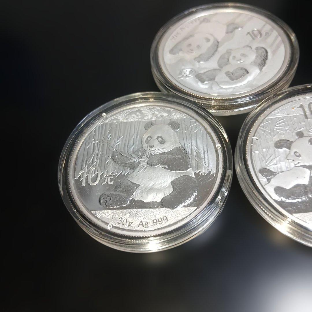 純銀パンダ 銀貨 2010・2017・2022年 3枚セット