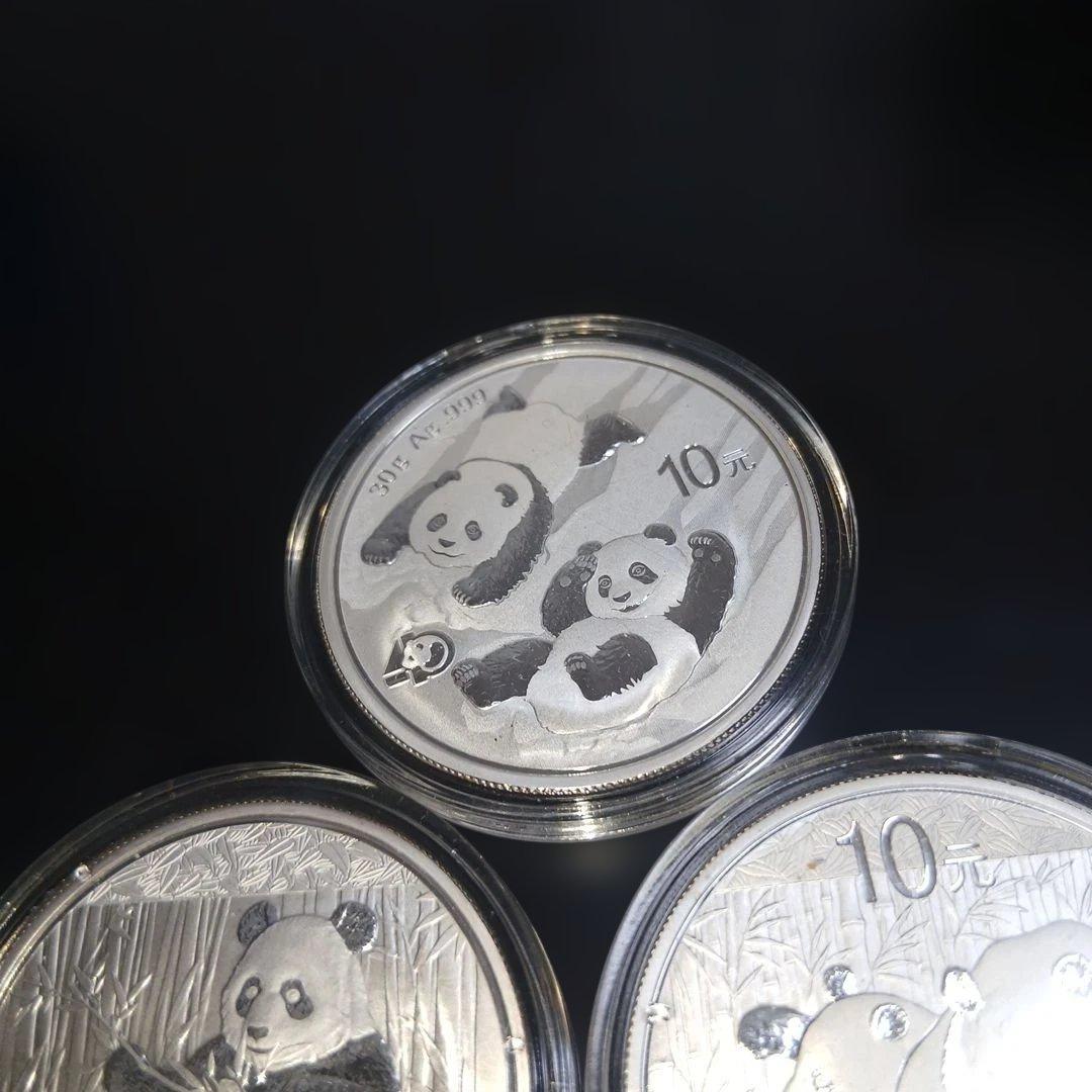 純銀パンダ 銀貨 2010・2017・2022年 3枚セット