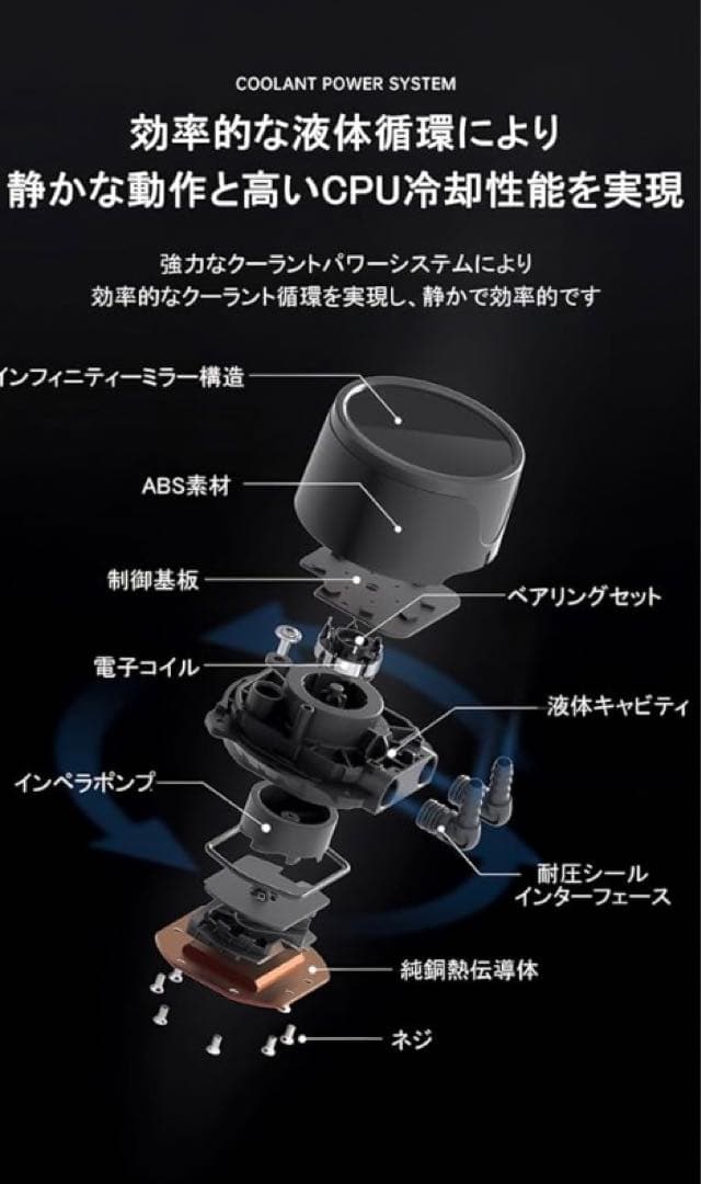 【新品】COOLMOON 簡易水冷クーラー 240mmCPUクーラーブラック／黒