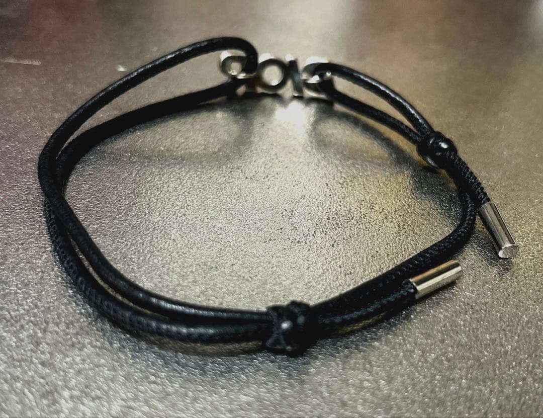 Dior レザーブレスレット ブラック