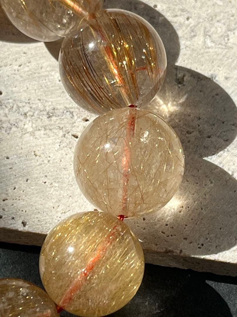 ルチルクォーツ　16.9〜19.3㎜　ブレスレット