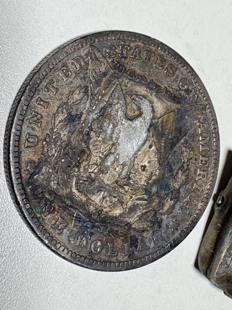 【本物保証】アメリカ　モルガンダラー　銀貨　1883年銘　加工跡有り　26.2g