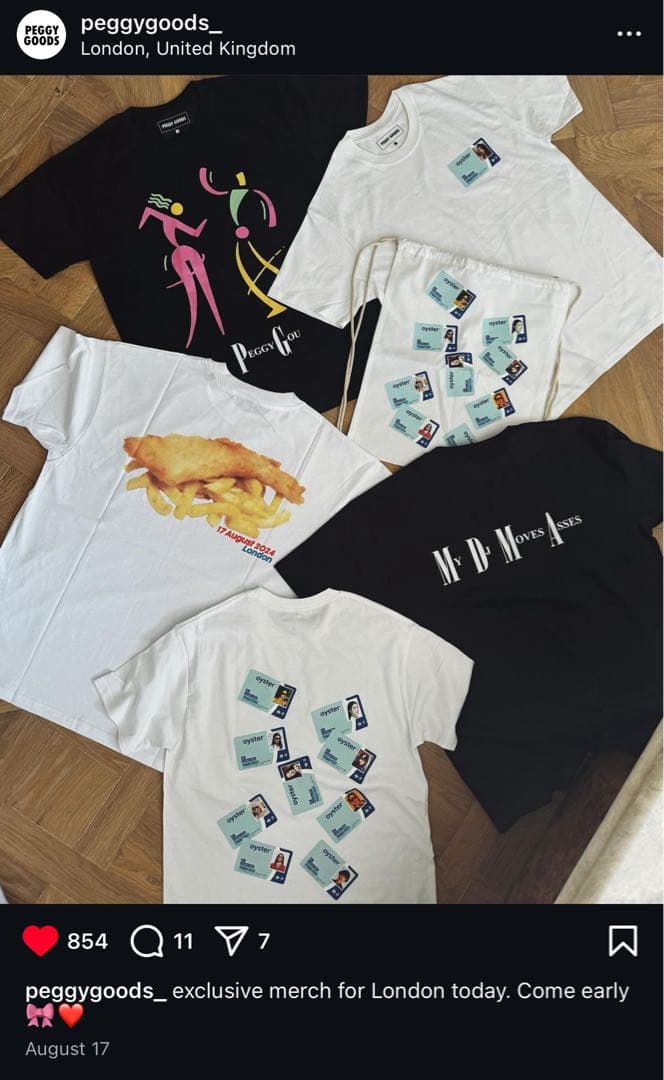 Peggy Goods UK 限定 Fish and Chips Tシャツ