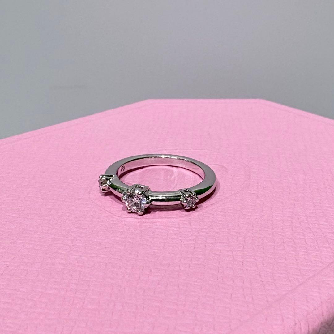 スワロフスキー 2連 リング 11号 Constella コンステラ シルバー