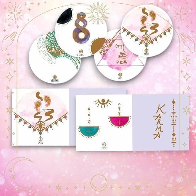 【オラクルカード】フランスの洗練された美麗デッキ✨丸型×金箔押し✨カルマカード