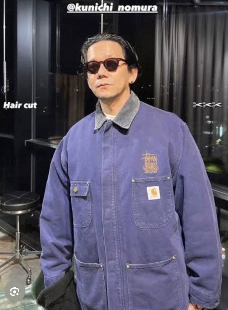 超スペシャル　トラディショナルジャケット　stussyネイビー　 ダック生地