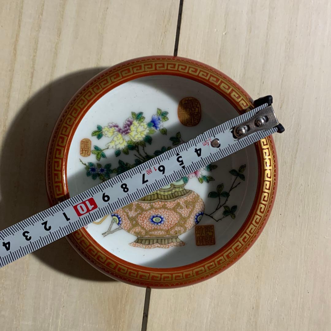 中国　花図　鉢