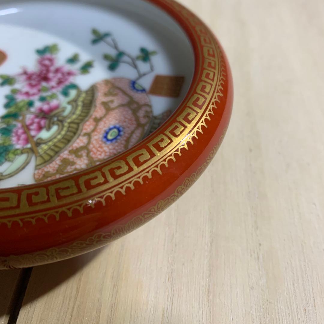 中国　花図　鉢