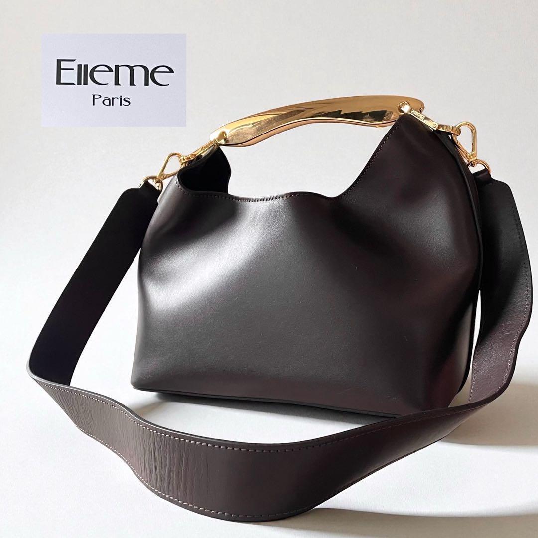 《未使用級》Elleme エレメ 2way バッグ レザー ゴールド金具 茶系