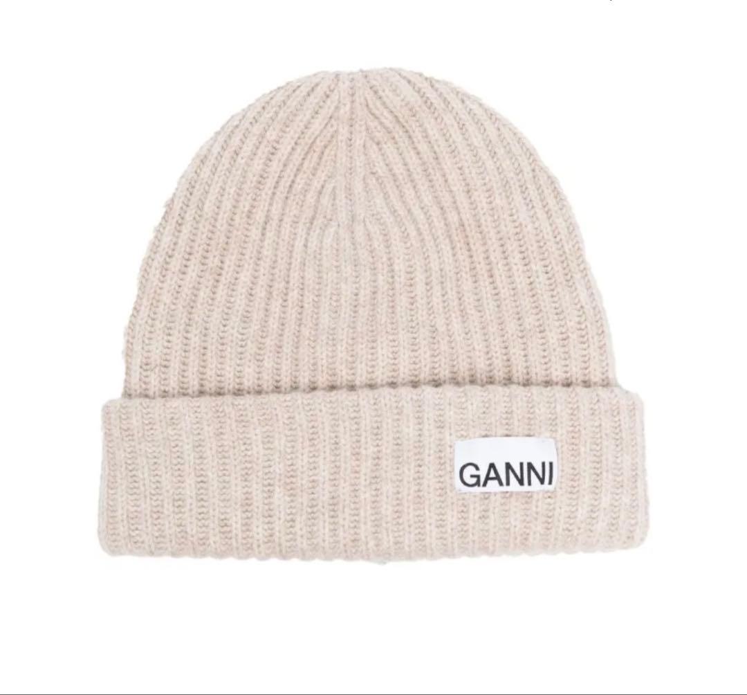 GANNI ニット帽 オフホワイト