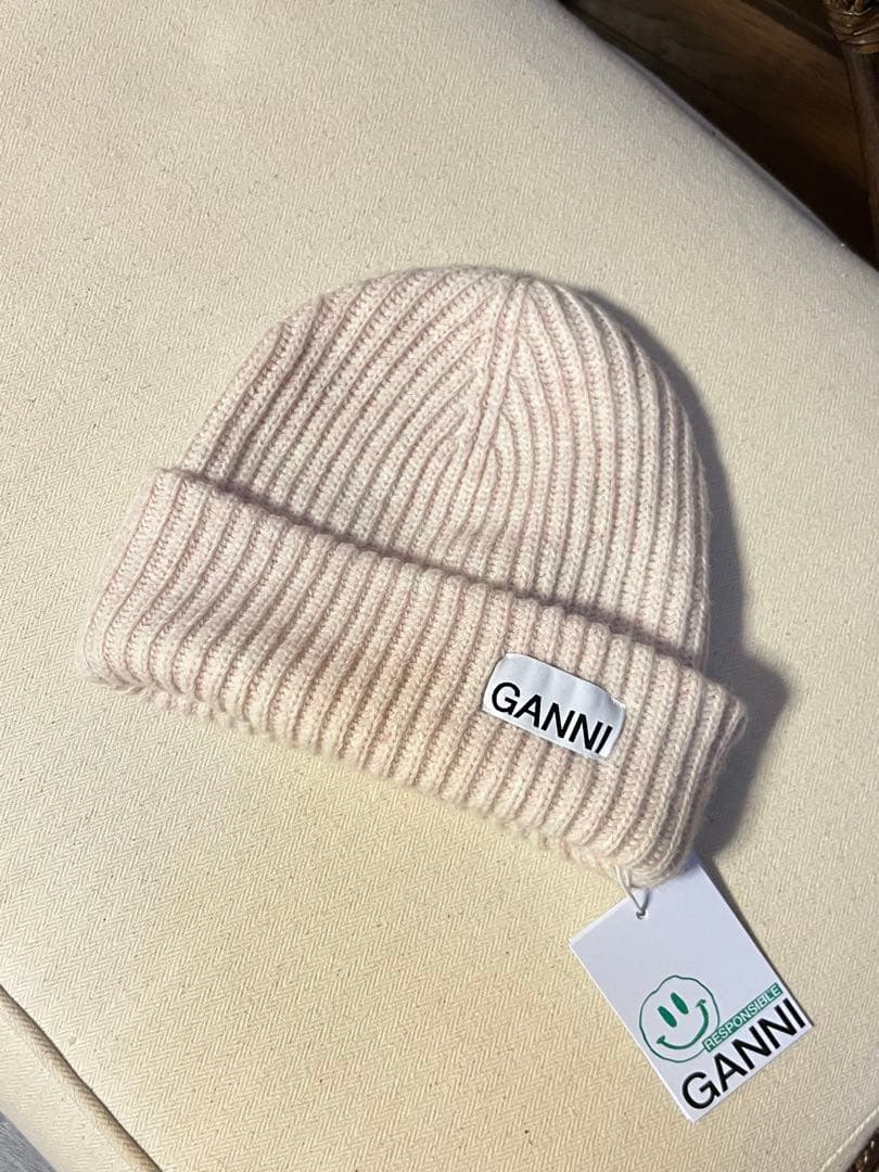 GANNI ニット帽 オフホワイト