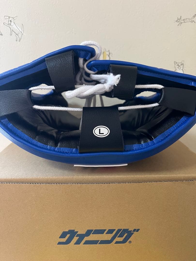 Winning ヘッドギア L ブルーフェイスガード　新品未使用　箱付き