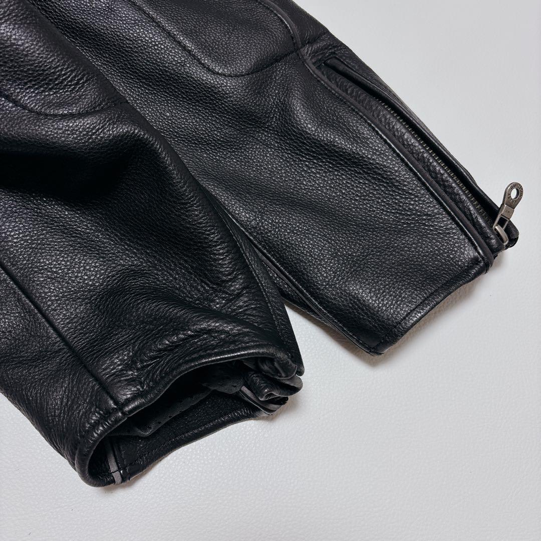 【希少2XLサイズ】美品✨ハーレーダビッドソン シングルライダースジャケット 黒