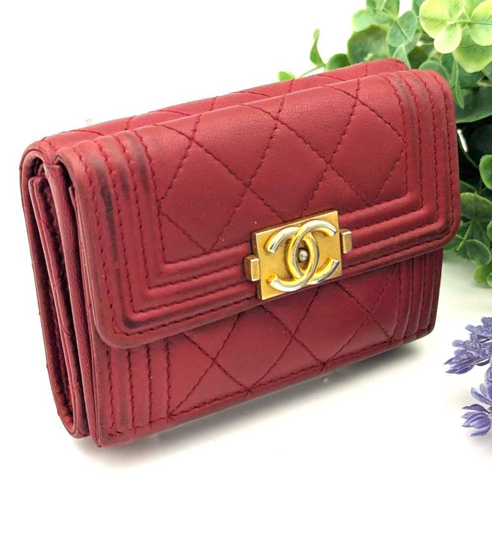 ❤️シャネル 財布　ボーイシャネル マトラッセ ゴールド金具　ラムスキン　正規品