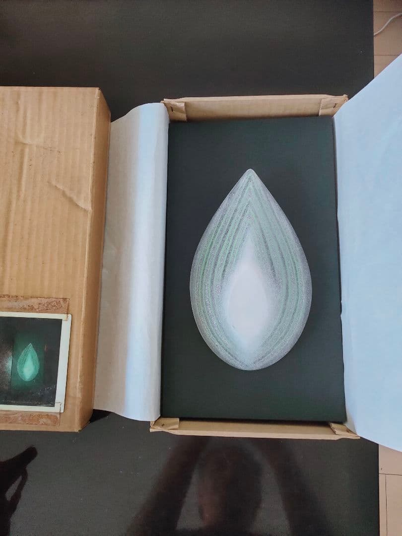 蓮の葉　パート・ド・ヴェール　額