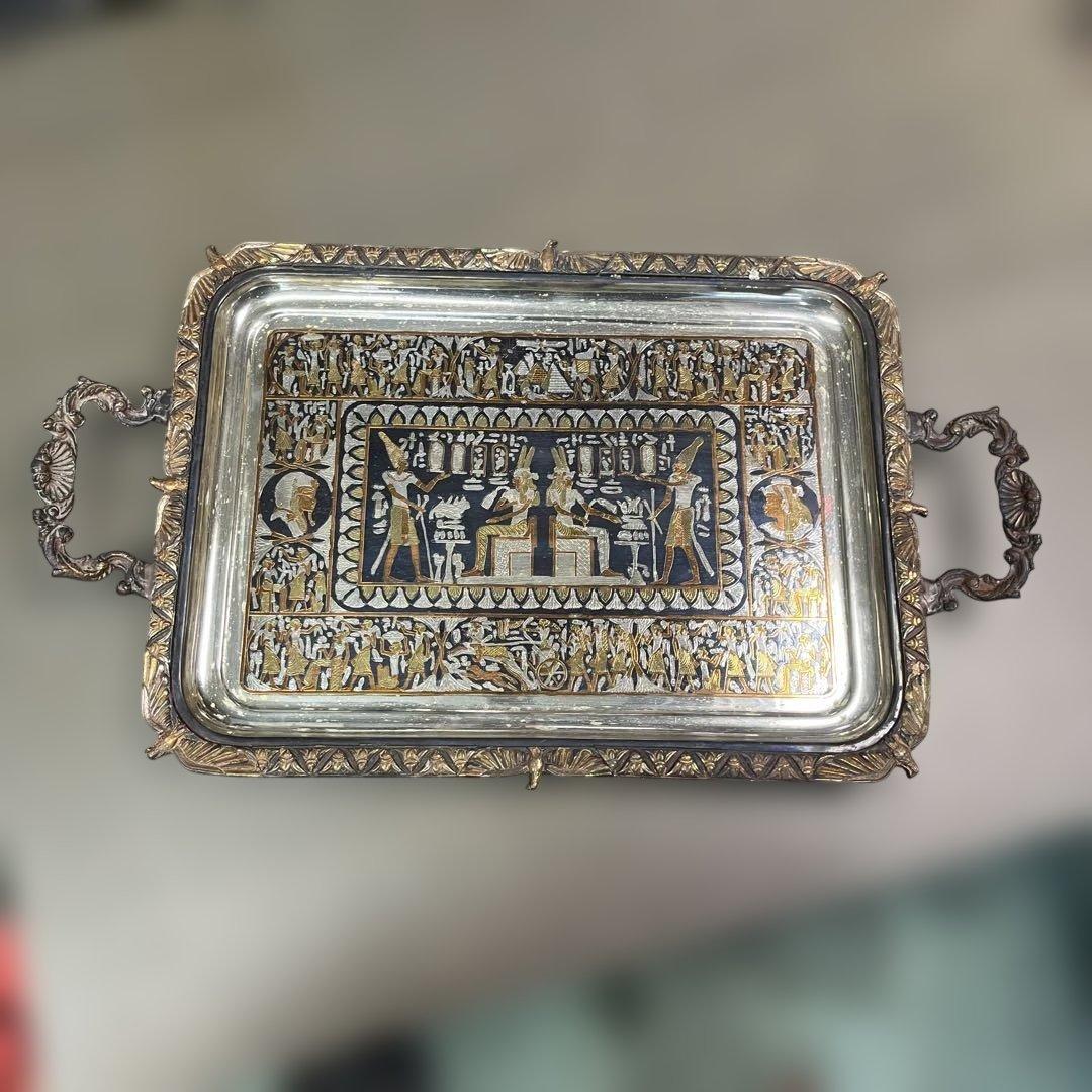 2 金属製　プレート　エジプト　飾り皿