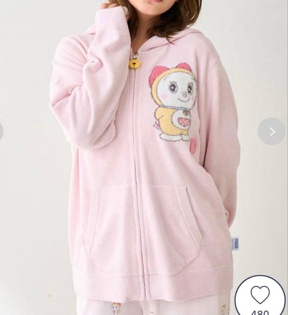 【美品】gelato pique ドラミちゃん　ジャガードパーカー　ジェラピケ