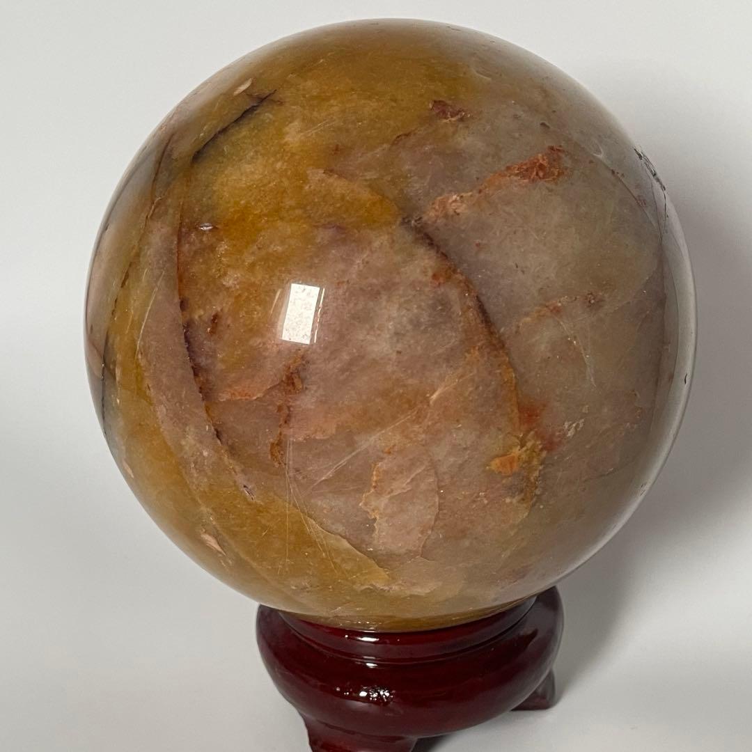 【H&E社正規品／保証書付き】ヒマラヤ・レッドゴールド・アゼツライト スフィア