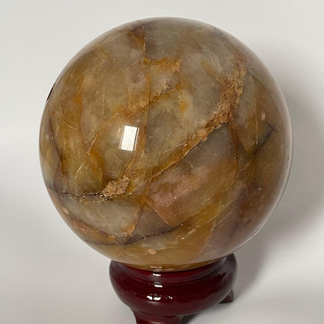 【H&E社正規品／保証書付き】ヒマラヤ・レッドゴールド・アゼツライト スフィア