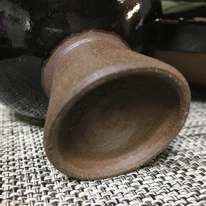 荒木陶窯 苗代川焼 黒茶家セット 木箱入り未使用品