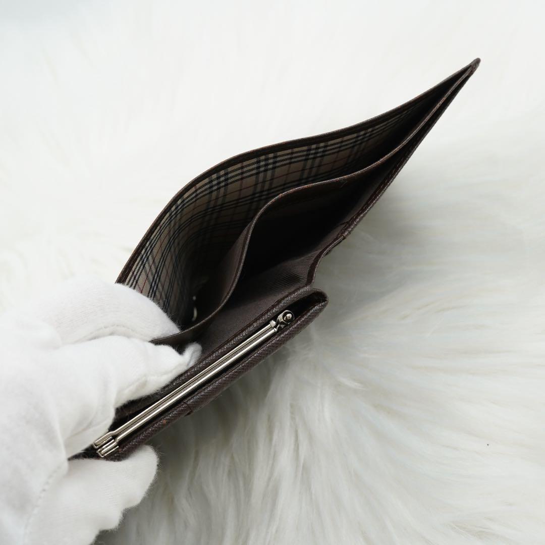 極美品　BURBERRY LONDON 三つ折り財布　ノバチェック　ブラウン