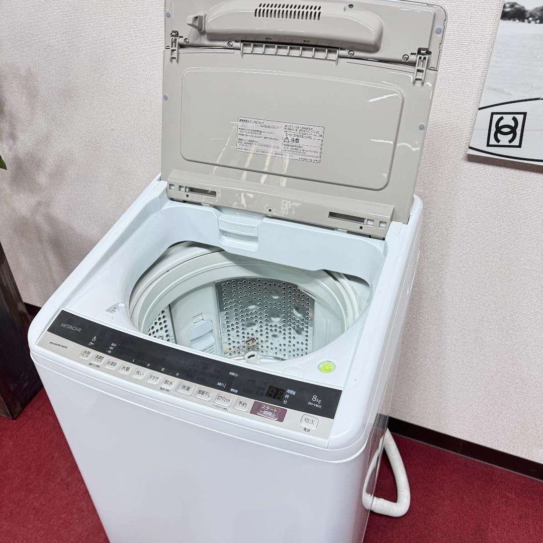 東京23区送料無料　美品日立縦型洗濯機2019年製8㎏　洗浄/除菌済み