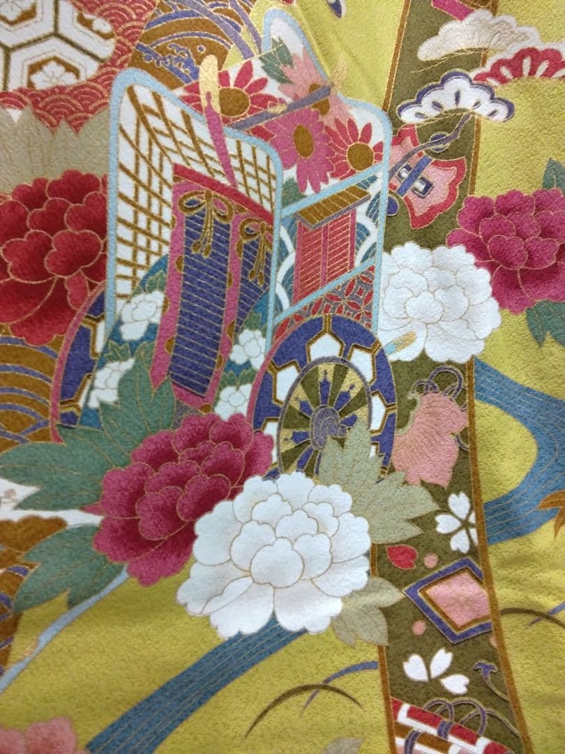 振袖フルセット、正絹振袖成人式、重ね衿帯揚げ帯締め、西陣袋帯、襦袢、ガード加工