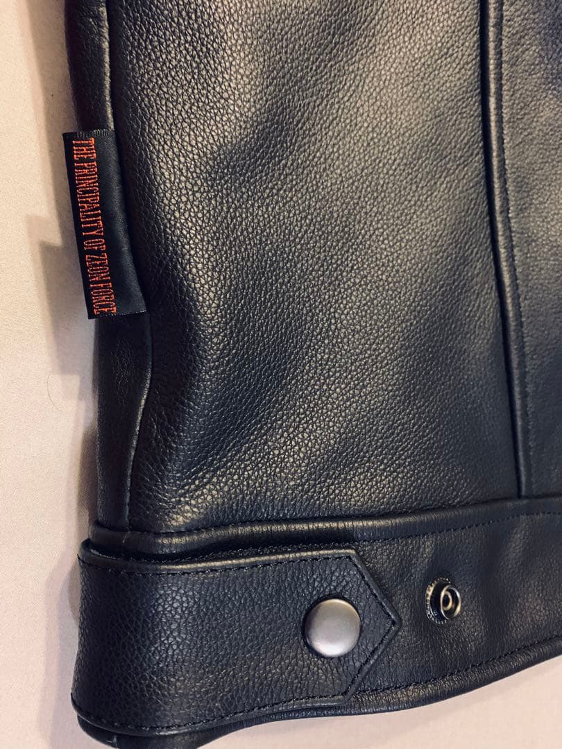 未使用品 ガンダム ジオン軍 レザー シングルライダースジャケット 襟付き LL